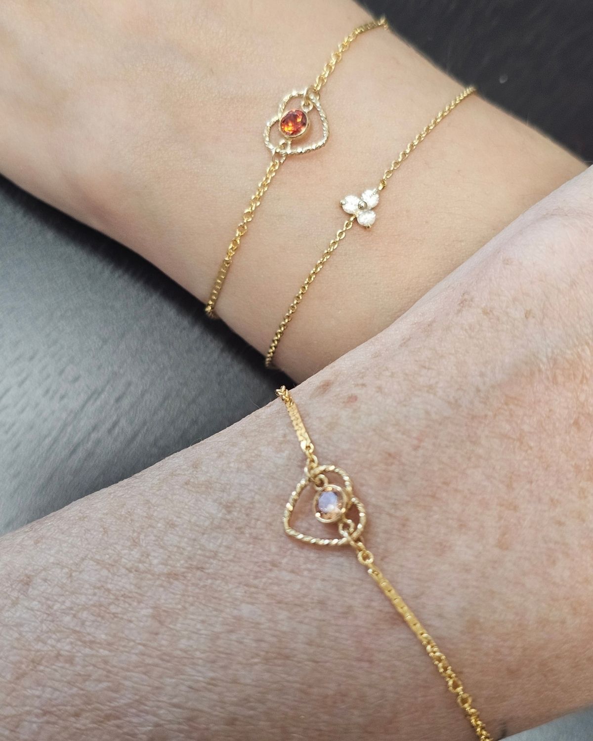 Permanent jewelry charm and connector details at Lux Jewelry Lounge in Bellevue